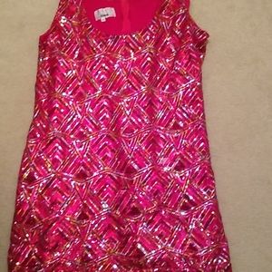 Red sequins dress